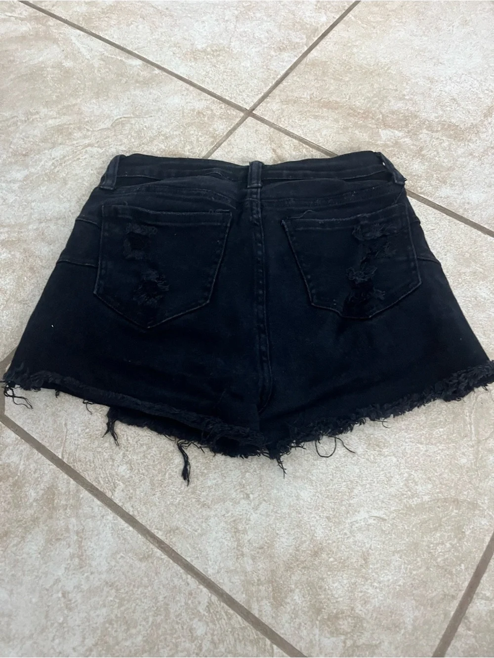 Distressed Black Women's Denim Shorts